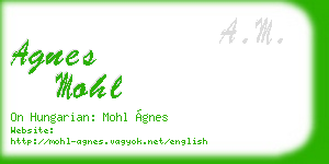 agnes mohl business card